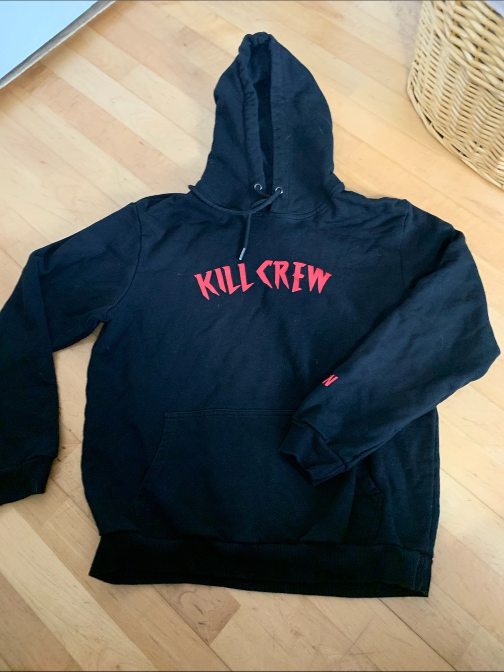 Kill Crew Black Hoodie with Red Chest Logo